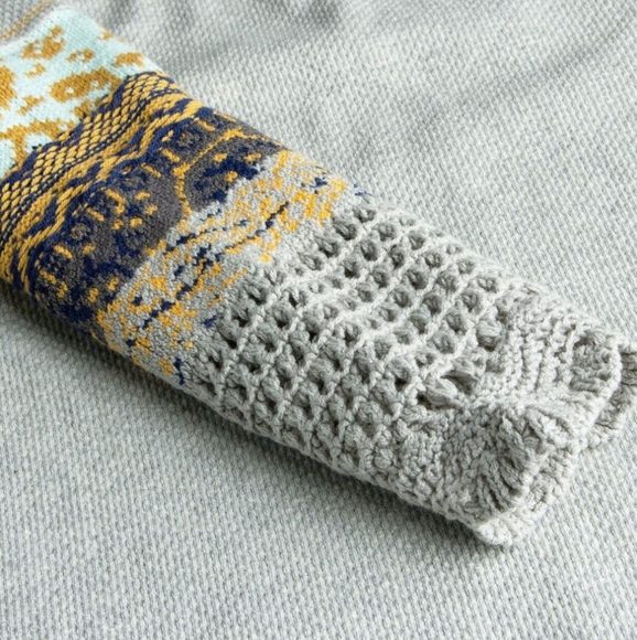 Free People In The Mix Cuff Thermal Tee Heather Grey Color LAST ONE Sz Small NWT - Picture 10 of 13